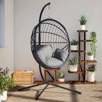 vidaXL Hangende Egg Chair standaard zonder mand antraciet, Tuin en Terras, Verzenden, Nieuw, Metaal