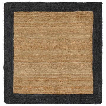 vidaXL Gebied Tapijt Donkergrijs 160 x 160 cm Jute, Huis en Inrichting, Verzenden, Nieuw