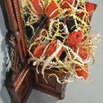 Reusachtige staande halspiegel met jardinire d blikvanger in, Antiek en Kunst, Ophalen of Verzenden