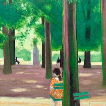 Yves Ganne (1931-2019) - Paysage - Lecture aux Tuileries