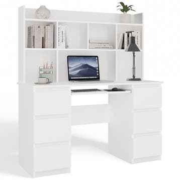 Bureau met bureaustoel wit met lades wit (Kantoor), Huis en Inrichting, Bureaus, Verzenden, Nieuw
