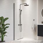 Douchewand Florida 30 x 200 cm Zwart – Inloopdouche 8 mm, Verzenden, Nieuw, Douche