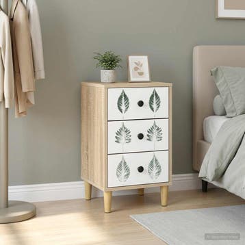 vidaXL Nachtkastje HANAU Sonoma Eiken 36 x 33 x 60 cm, Minder dan 45 cm, Verzenden, Nieuw, 55 tot 70 cm
