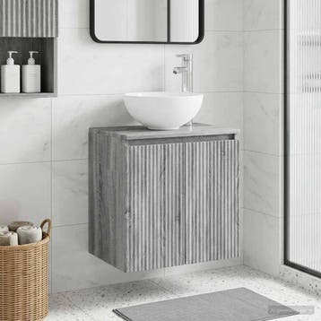 vidaXL Wandgemonteerde wastafelmeubel Grijs Sonoma 49,5 x 41, Verzenden, Nieuw