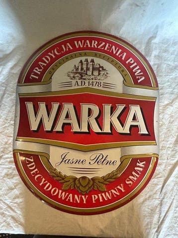Warka - Reclamebord - blik
