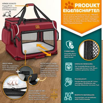 Reisbench hond - Draagtas hond - Transportbox - 50x34x34 cm, Dieren en Toebehoren, Verzenden, Zo goed als nieuw