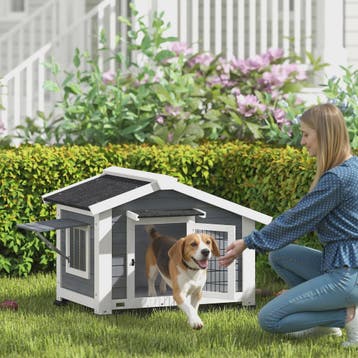 PawHut Houten Hondenhok - Binnen & Buiten - Waterdicht Dak -, Verzenden, Nieuw