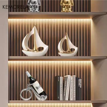 Keramisch Zeilboot Decoratiebeeld voor Woonkamer en Bureau, Verzenden, Nieuw
