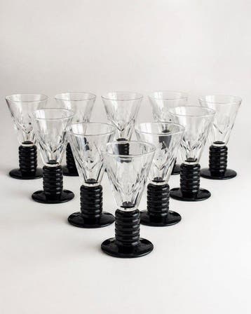 Drankservies (10) - Glas - Likeurglazen Art Deco