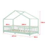 Kinderbed Treviolo met matras 90x200 cm mint en wit, Verzenden, Nieuw