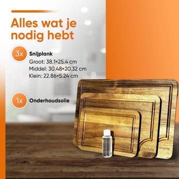 3 Delige Snijplankenset - Snijplanken acaciahout -, Ophalen of Verzenden, Nieuw