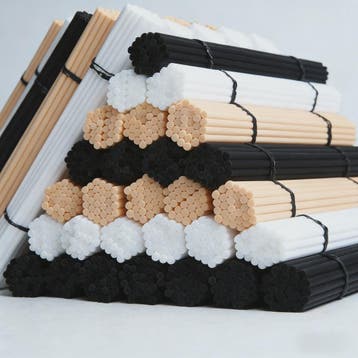 100x Diffuser Stokjes - 3mm x 240mm - Houtkleur, Zwart & Wit, Verzenden, Nieuw