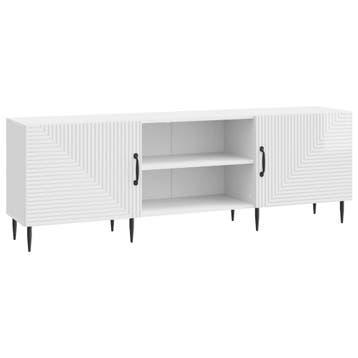 vidaXL TV-kast Hoogglans Wit 150 x 31 x 50 cm Bewerkt hout, Minder dan 50 cm, Verzenden, Nieuw, Minder dan 100 cm