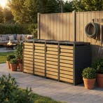 Container ombouw 4 Klikos | Houtlook Antraciet | Nieuw, Ophalen of Verzenden, Nieuw, Metaal, Containerberging