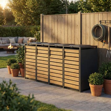 Container ombouw 4 Klikos | Houtlook Antraciet | Nieuw, Tuin en Terras, Bergingen en Tuinkasten, Ophalen of Verzenden, Nieuw, Metaal