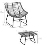 Rotan Tuinfauteuil met Kruk – Inclusief Kussen en Frame, Verzenden, Nieuw