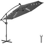 Parasol Artemis, 360° draaibaar, LED-solar, 3,5 x 3,5 m - gr, Verzenden, Nieuw