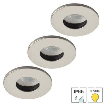3 spotjes RVS | Inbouwspots LED buiten IP65 | 3.5 watt 2700K, Verzenden, Minder dan 50 watt, Wandlamp, Nieuw