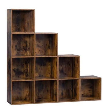 Boekenkast 6/10 Vakken –Houten Wandrek Industrieel en Modern, Verzenden, Nieuw