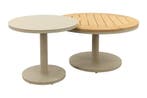 Canto ronde loungetafel set - Latte/Teak, Verzenden, Nieuw, Rond, Hout