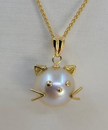 Ketting met hanger - 18 karaat Geel goud Parel - Gouden, Sieraden, Tassen en Uiterlijk