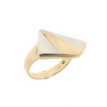 Bicolor gouden fantasiering., Gebruikt, Ophalen of Verzenden, 17 tot 18, Dame