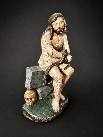 sculptuur, Christ aux outrages - XVIIIème - 24 cm -