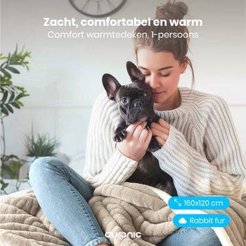 2dekans | Auronic Elektrische Deken - 160 x 120cm -, Huis en Inrichting, Ophalen of Verzenden, Zo goed als nieuw