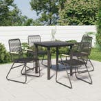 vidaXL 5-delige Tuinset PVC-rattan zwart, 4 zitplaatsen, Nieuw, Tuinset, Verzenden