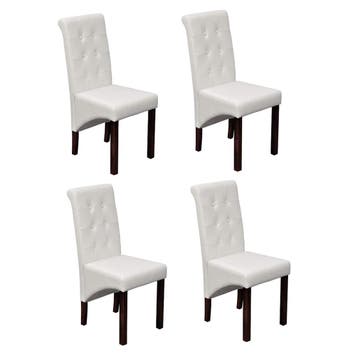 vidaXL Eetkamerstoelen 4 st kunstleer wit, Huis en Inrichting, Verzenden