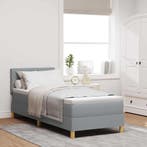 vidaXL Boxspringbed met kussen Lichtgrijs 80 x 200 cm Stof, Verzenden, Nieuw, Stof