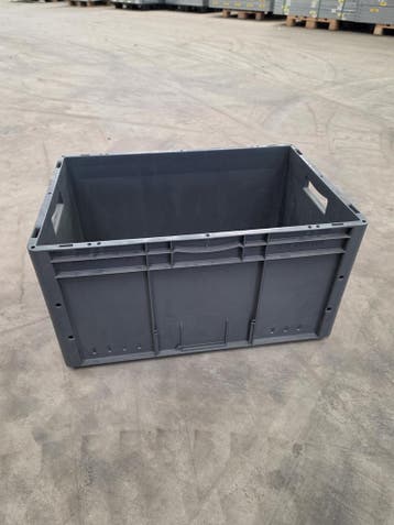 Stapelbak, 600x400x320 mm, euronorm, grijs kunststof, licht, Gebruikt, 40 tot 60 cm, 50 tot 75 cm, Ophalen of Verzenden
