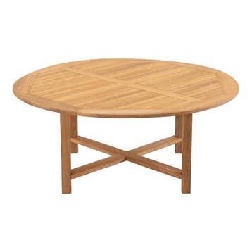 Teak eettafel Ø120x75 cm - bruin, Ophalen of Verzenden, Nieuw, Bruin