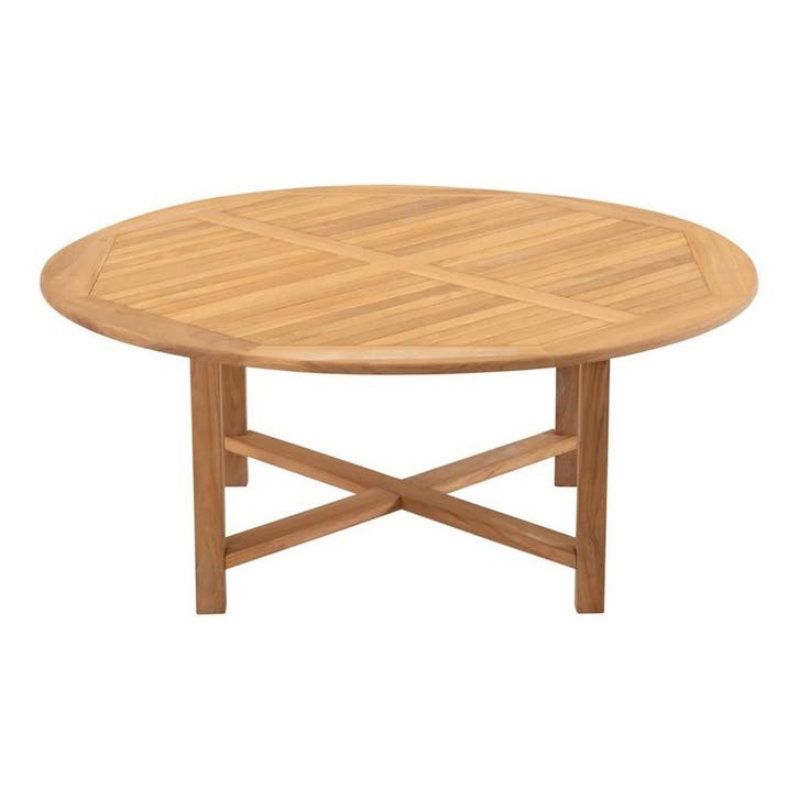 Teak eettafel Ø120x75 cm - bruin, Huis en Inrichting, Stoelen, Bruin, Nieuw, Ophalen of Verzenden