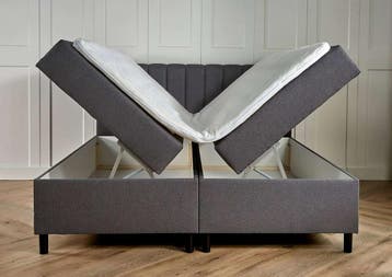 Boxspring met opbergruimte Lausanne 180 200 Antraciet, Verzenden, 180 cm, 200 cm, Nieuw