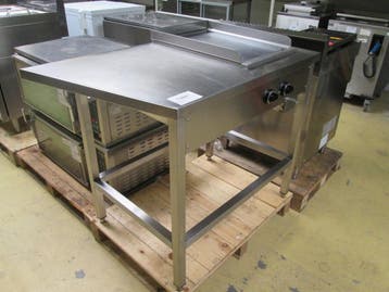 RVS werktafel met ingebouwde spiegelbakplaat 380V, Ophalen of Verzenden, Gebruikt