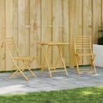 vidaXL 3-delige Bistroset bamboe, Tuin en Terras, Verzenden, Nieuw, Hout