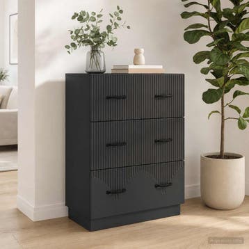 vidaXL Ladenkast Zwart 66 x 34,5 x 87 cm Bewerkt hout, Verzenden, Nieuw