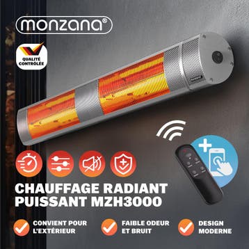 Terrasverwarmer MZH3000 Zilver 3000W (Terras Verwarming), Verzenden, Nieuw