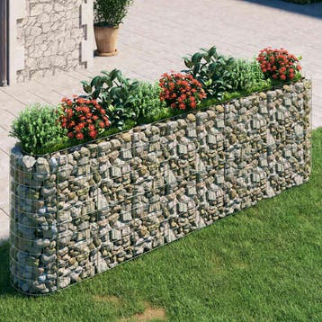 vidaXL Gabion plantenbak verhoogd 330x50x100 cm, Verzenden, Minder dan 60 cm, Nieuw, Metaal