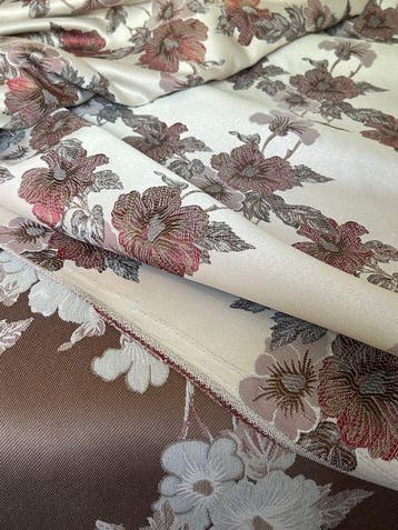 tessuto damascato San leucio rose rosse - Textiel - 300 cm -
