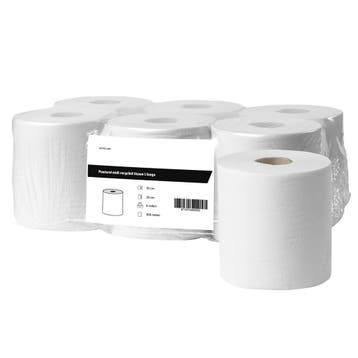 Poetsrollen (Midi) | Gerecycled (1-Laags) | Wit | 250m/Rol |, Verzenden, Nieuw in verpakking
