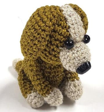 Gehaakte puppyknuffel, handgemaakt, Verzenden, Gebruikt