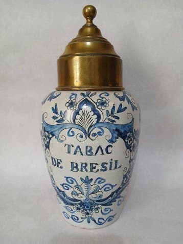 Tabakspot - Delfts blauw - Tabaks pot uit de 18e eeuw, Antiek en Kunst
