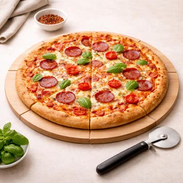 HOCHO Ronde Pizzaplank – Beukenhout – Ø 400x20 mm – P, Huis en Inrichting, Keuken | Keukenbenodigdheden, Ophalen of Verzenden