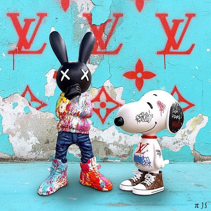 JS - Robbit Friends-Snoopy-Plexi-No RP, Antiek en Kunst, Kunst | Designobjecten