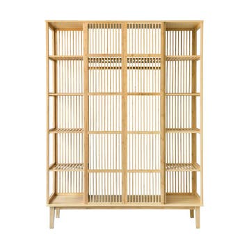 [en.casa] Kledingkast Hudiksvall bamboe 185x140x45 cm open k, Verzenden, Nieuw