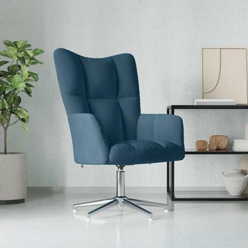 vidaXL Relaxstoel fluweel blauw, Huis en Inrichting, Fauteuils, Verzenden, Nieuw