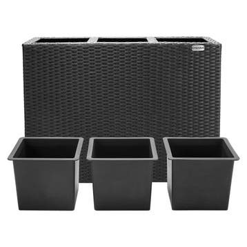 Polyrattan Bloempot Zwart 83x30,5x60cm (Plantenbakken), Verzenden, Nieuw