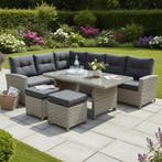 San Marino hoek dining loungeset verstelbaar 5-delig  grijs, Tuin en Terras, Tuinsets en Loungesets, Ophalen of Verzenden, Nieuw
